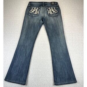 Rock Republic Kasandra Bootcut Jeans Women 28/30X31 Dark Wash whiskered